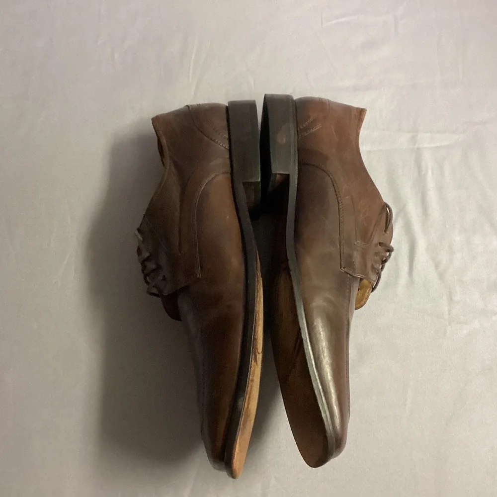 Florsheim Brown Leather Dress Shoes Square Toe‎ Oxfords Lace Up 9.5 D